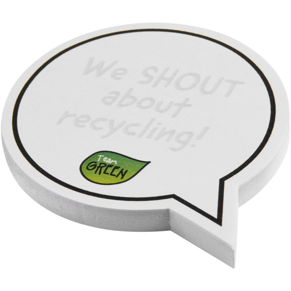 Logotrade promotional merchandise image of: Sticky-Mate® speech bubble-shaped recycled sticky notes