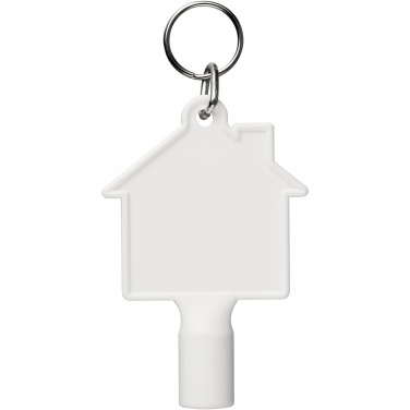 Logo trade advertising products image of: Maximilian house-shaped recycled utility key keychain