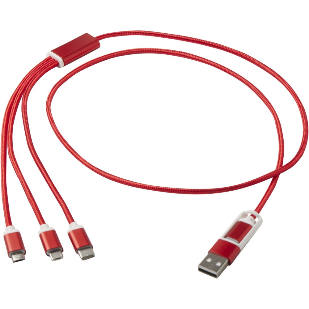 Logo trade promotional products picture of: Versatile 5-1 recycled aluminium charging cable