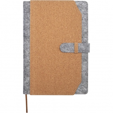 Logotrade promotional merchandise picture of: Viviana A5 recycled felt and cork notebook