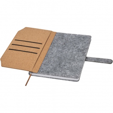 Logo trade promotional gifts picture of: Viviana A5 recycled felt and cork notebook