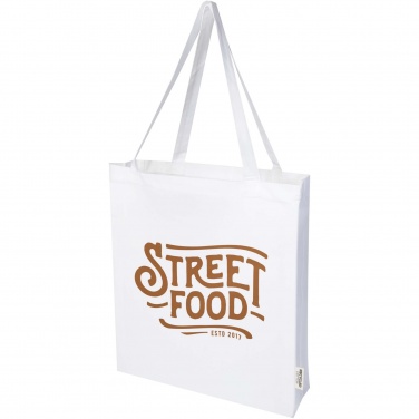 Logo trade promotional products image of: Madras 140 g/m² GRS recycled cotton gusset tote bag