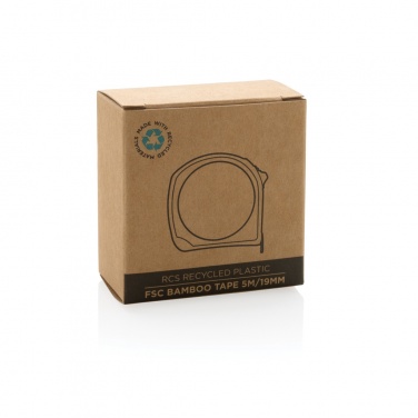 Logotrade promotional gift picture of: RCS recycled plastic bamboo tape 5M/19mm