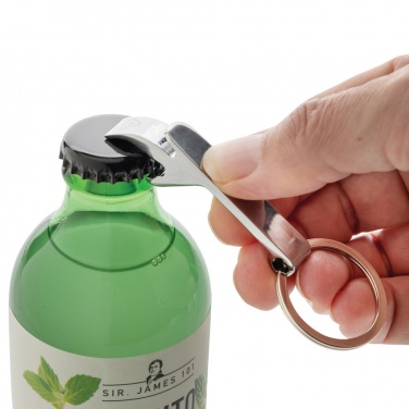 Logo trade promotional item photo of: RCS recycled zinc alloy bottle opener keychain