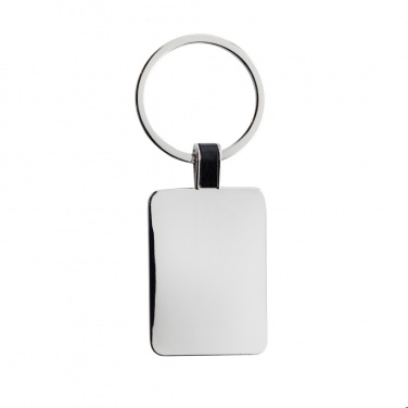 Logotrade promotional item picture of: RCS recycled zinc alloy rectangle keyring