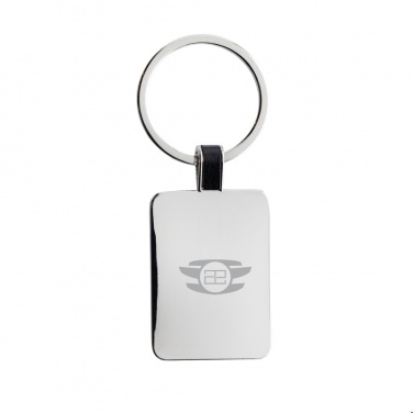 Logotrade promotional product picture of: RCS recycled zinc alloy rectangle keyring