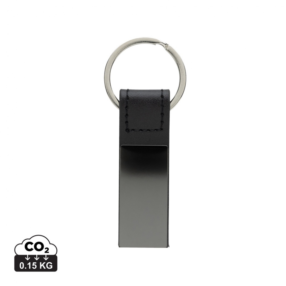 Logotrade promotional merchandise image of: Luxury PU keychain RCS recycled zinc alloy