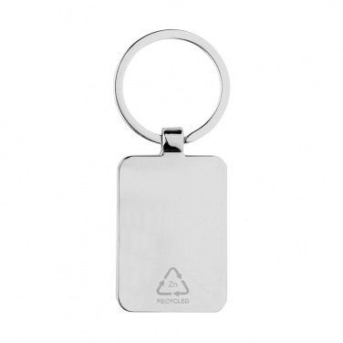 Logotrade business gift image of: RCS recycled zinc alloy rectangle keychain with bamboo
