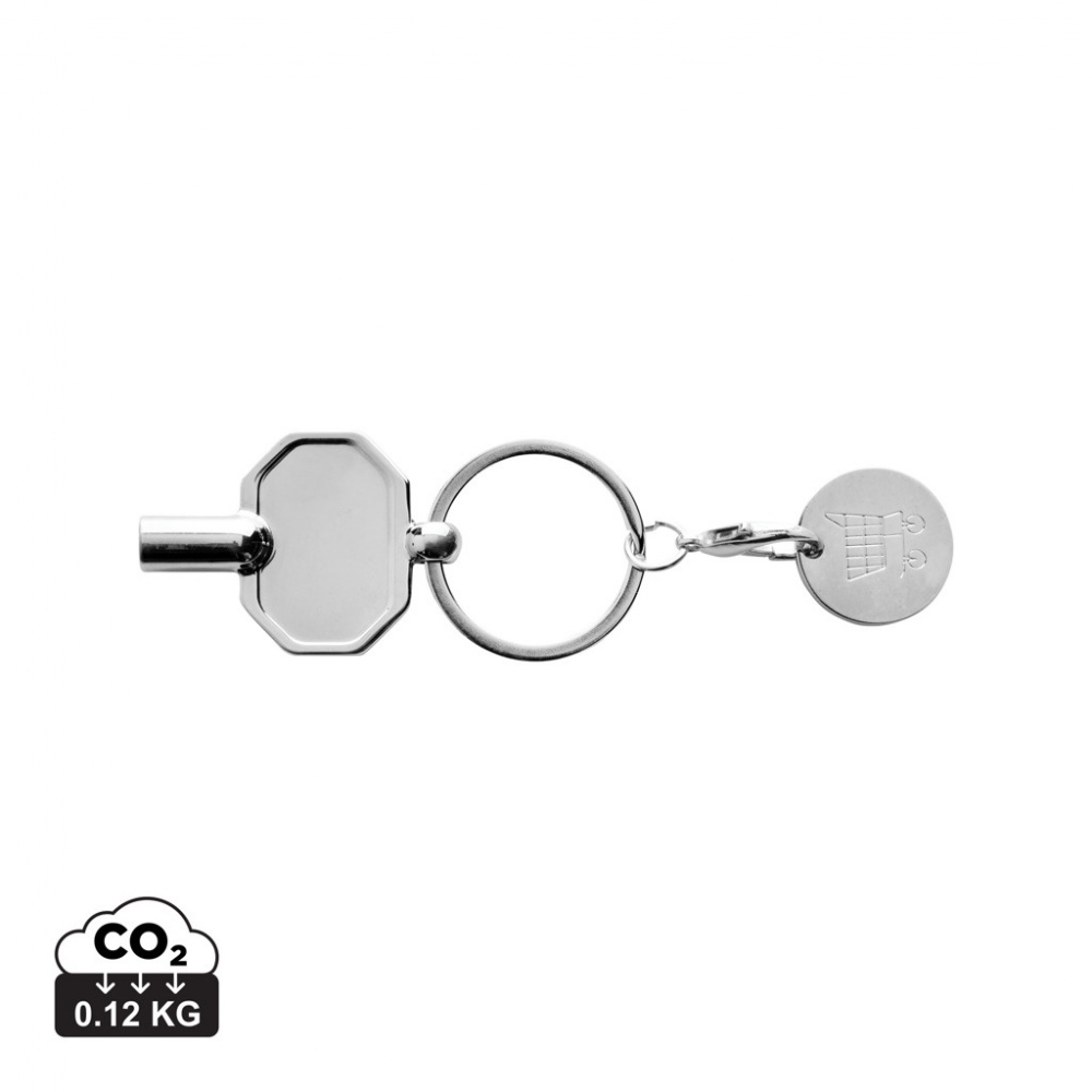 Logotrade corporate gift picture of: RCS recycled zinc alloy radiator key keychain with coin