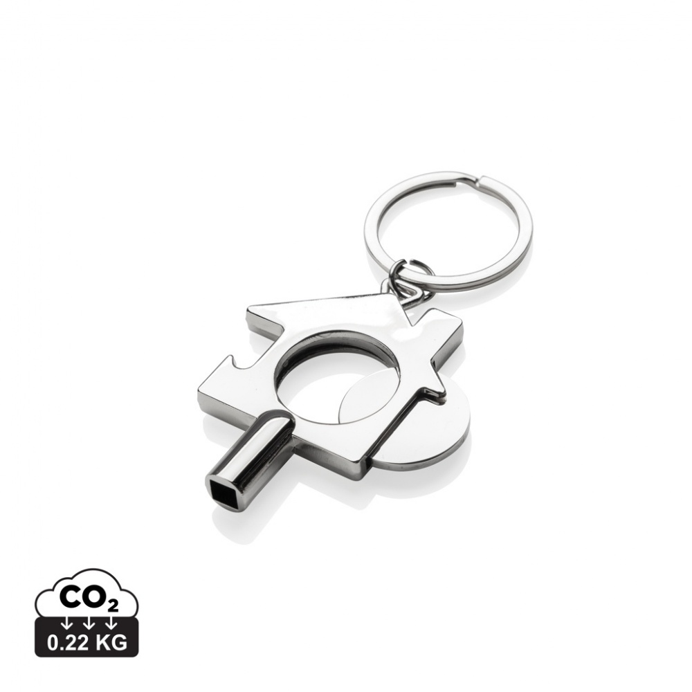 Logo trade promotional giveaways picture of: RCS recycled zinc alloy 3 in 1 keychain