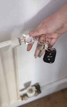 Logo trade corporate gifts image of: RCS recycled zinc alloy 3 in 1 keychain