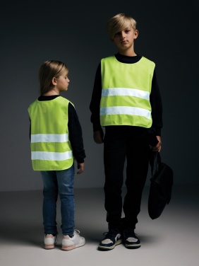 Logo trade promotional merchandise picture of: GRS recycled PET high-visibility safety vest 7-12 years