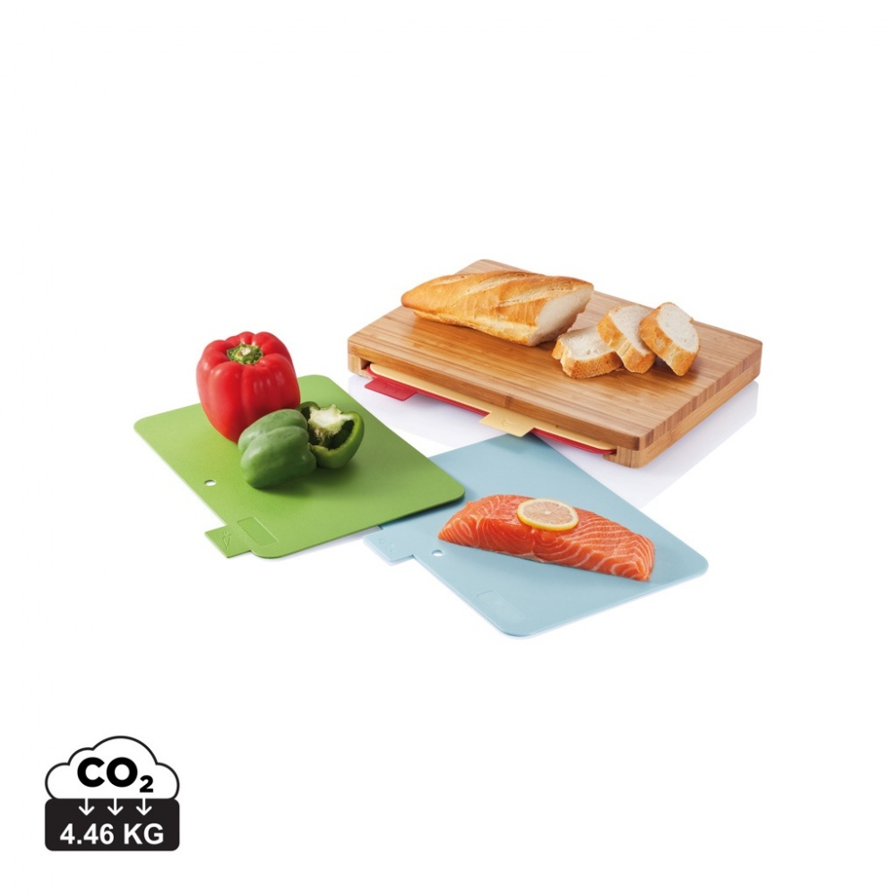 Logo trade promotional gifts image of: Cutting board with 4pcs hygienic boards