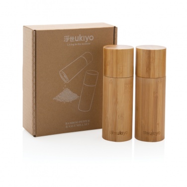 Logotrade advertising products photo of: Ukiyo bamboo salt and pepper mill set