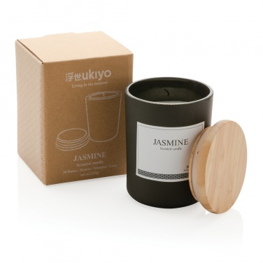 Logotrade promotional item picture of: Ukiyo deluxe scented candle with bamboo lid