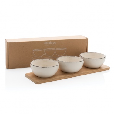 Logo trade business gift photo of: Ukiyo 3pc serving bowl set with bamboo tray