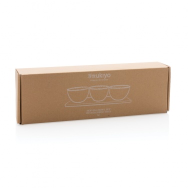 Logo trade promotional gifts picture of: Ukiyo 3pc serving bowl set with bamboo tray