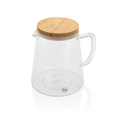 Logo trade promotional giveaways image of: Ukiyo borosilicate glass carafe with bamboo lid 1.2L