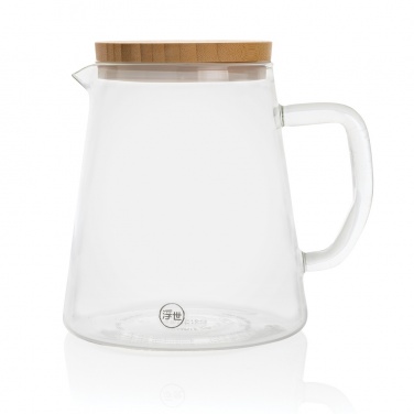 Logo trade promotional merchandise image of: Ukiyo borosilicate glass carafe with bamboo lid 1.2L