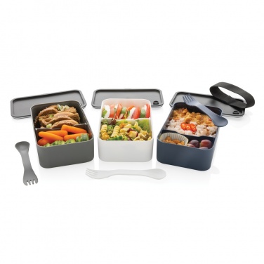 Logo trade promotional gift photo of: GRS recycled PP lunch box with spork