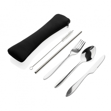Logo trade promotional giveaways picture of: 4 PCS stainless steel re-usable cutlery set