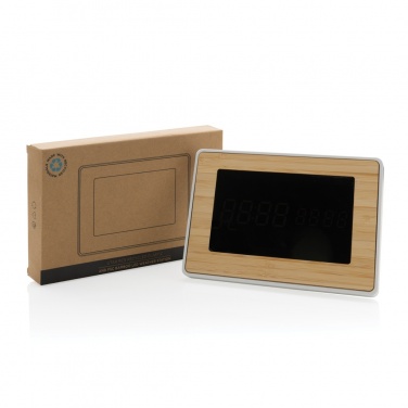 Logotrade business gift image of: Utah RCS recycled plastic and bamboo LED clock