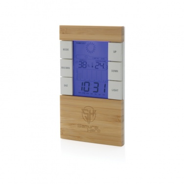 Logotrade promotional product image of: Utah RCS rplastic and bamboo weather station