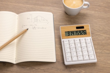 Logotrade promotional items photo of: Utah RCS recycled plastic and  bamboo calculator