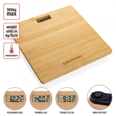 Logo trade promotional merchandise photo of: Grundig Bamboo Digital Body Scale