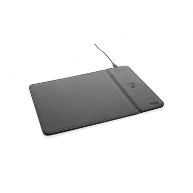 Logo trade corporate gifts picture of: Swiss Peak RCS recycled PU 10W wireless charging mousepad