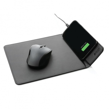 Logotrade business gift image of: Swiss Peak RCS recycled PU 10W wireless charging mousepad