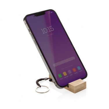 Logotrade advertising product image of: Standkey bamboo keychain phone stand