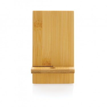 Logo trade promotional merchandise photo of: Bamboo phone stand in kraft box