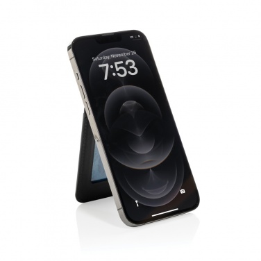 Logo trade business gift photo of: Magstand RCS recycled PU magnetic phone wallet with stand