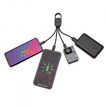 Logo trade business gifts image of: 4-in-1 cable with carabiner clip