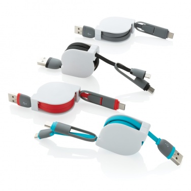Logo trade promotional giveaways image of: 3-in-1 retractable cable