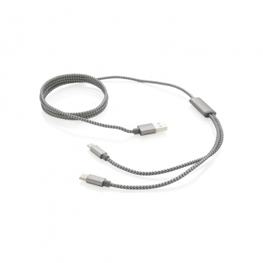 Logo trade promotional gift photo of: 3-in-1 braided cable