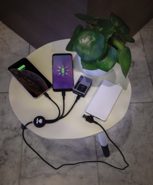 Logo trade promotional merchandise photo of: Light up logo 6-in-1 cable