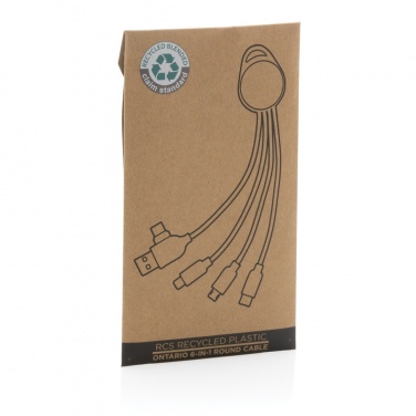 Logotrade corporate gift picture of: RCS recycled plastic Ontario 6-in-1 round cable