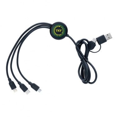 Logo trade promotional item photo of: RCS recycled TPE and recycled plastic 6-in-1 cable