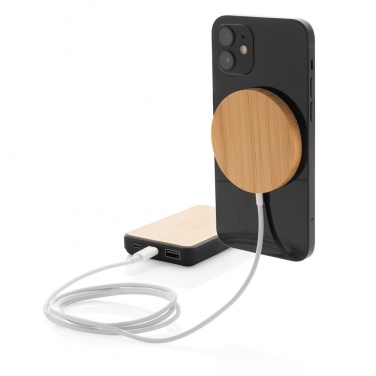Logotrade promotional gift picture of: 10W bamboo magnetic wireless charger