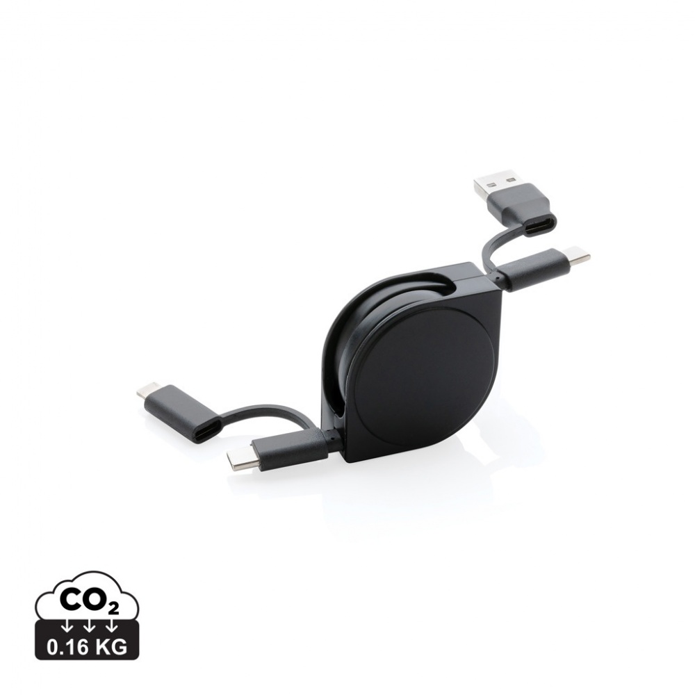 Logo trade promotional items picture of: RCS standard recycled plastic and TPE 6-in-1 cable