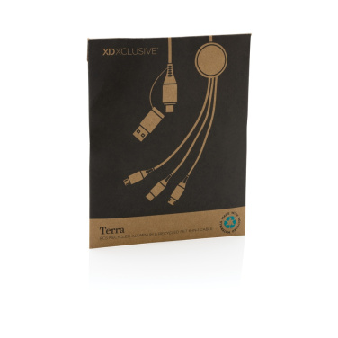 Logo trade corporate gifts image of: Terra RCS recycled aluminium 120cm 6-in-1 cable