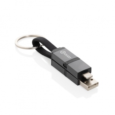 Logo trade promotional merchandise image of: Terra recycled aluminum 4 in 1 60W fast charging cable