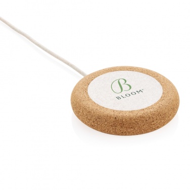 Logo trade promotional gift photo of: Cork and Wheat 5W wireless charger