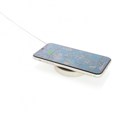 Logo trade promotional products image of: Wheat Straw 5W round wireless charging pad