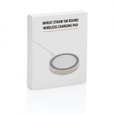 Logo trade corporate gifts picture of: Wheat Straw 5W round wireless charging pad