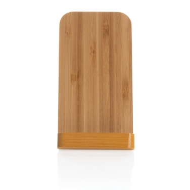Logo trade corporate gift photo of: Bamboo 5W wireless charging stand