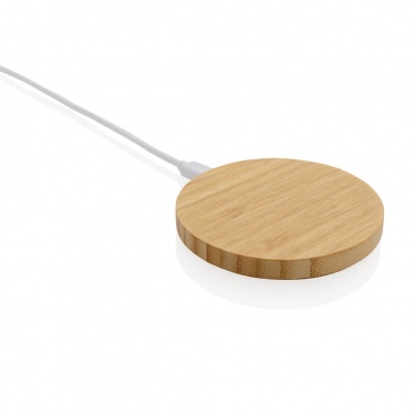 Logotrade promotional gift picture of: Bamboo 15W wireless charger