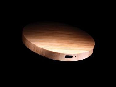 Logotrade corporate gift image of: Bamboo 15W wireless charger